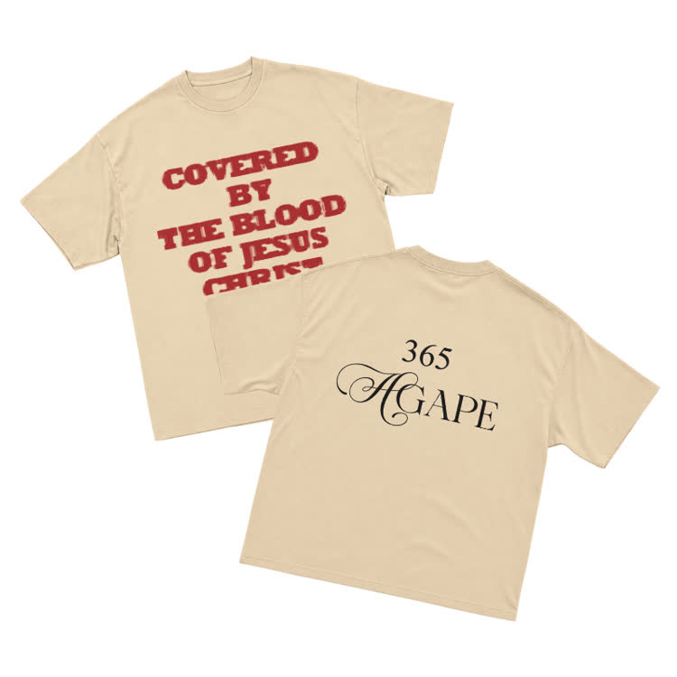 365 Agape Faith Graphic Streetwear T-Shirt - Apricot - US16-18(2XL) - image 4