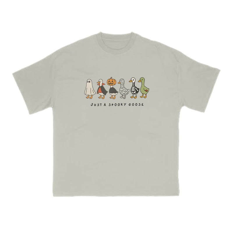 Unisex 100% Cotton Just A Spooky Goose Halloween Print T-shirt - Warm Grey - US16-18(2XL) - image 5