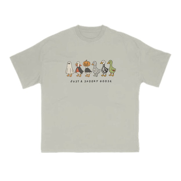 Unisex 100% Cotton Just A Spooky Goose Halloween Print T-shirt - Warm Grey - US16-18(2XL) - image 5