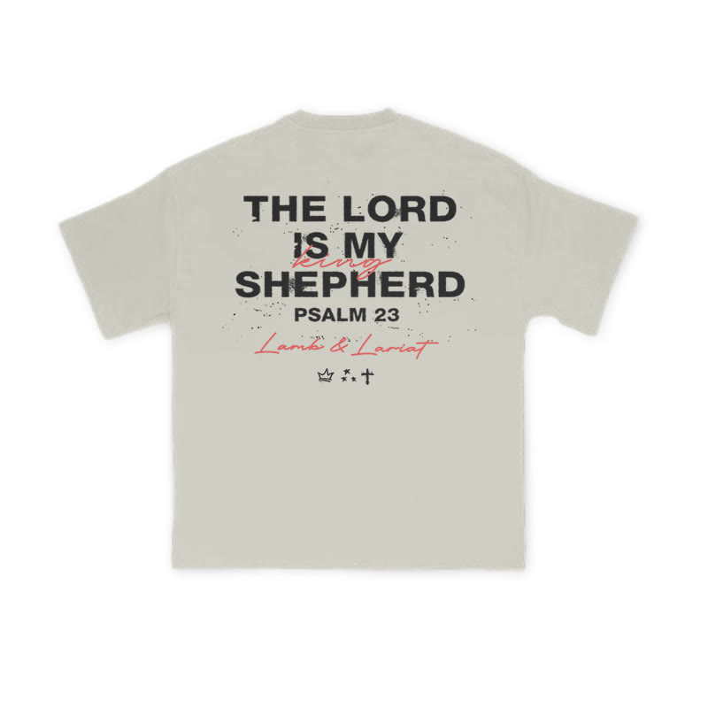 Unisex The Lord Is My Shepherd Psalm 23 Print T-shirt - Warm Grey - US16-18(2XL) - image 5