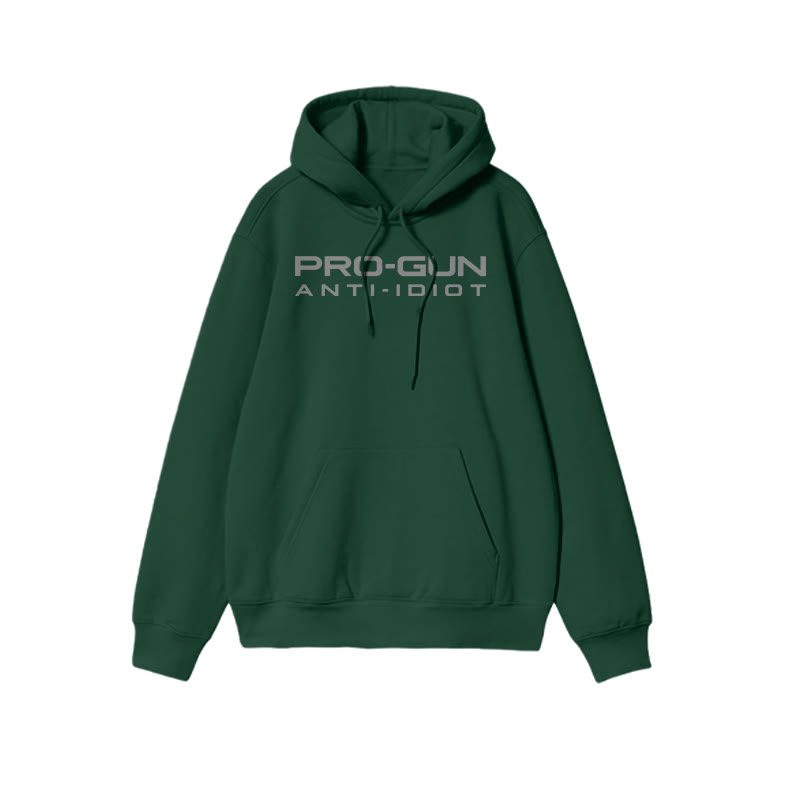 Pro-gun Anti-idiot Print Causal Hoodie - Dark Green - US16-18(2XL) - image 6