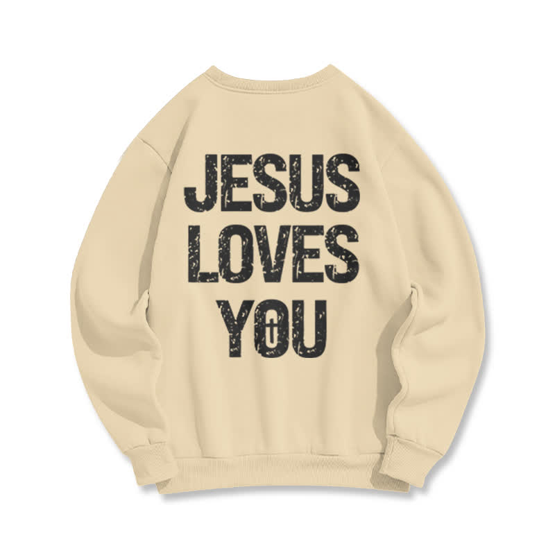 Unisex 100% Cotton Jesus Loves You Print Sweatshirt - image 7
