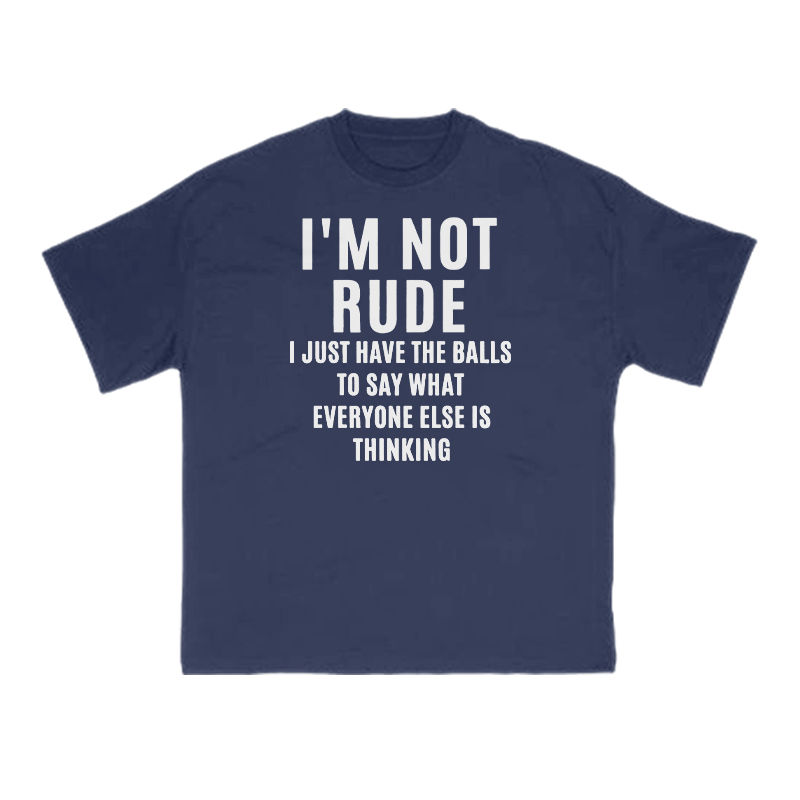 I'm Not Rude Print T-shirt - Navy Blue - US16-18(2XL) - image 8