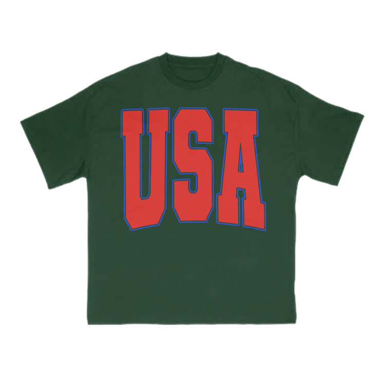 USA Print T-shirt - Green - US16-18(2XL) - image 13