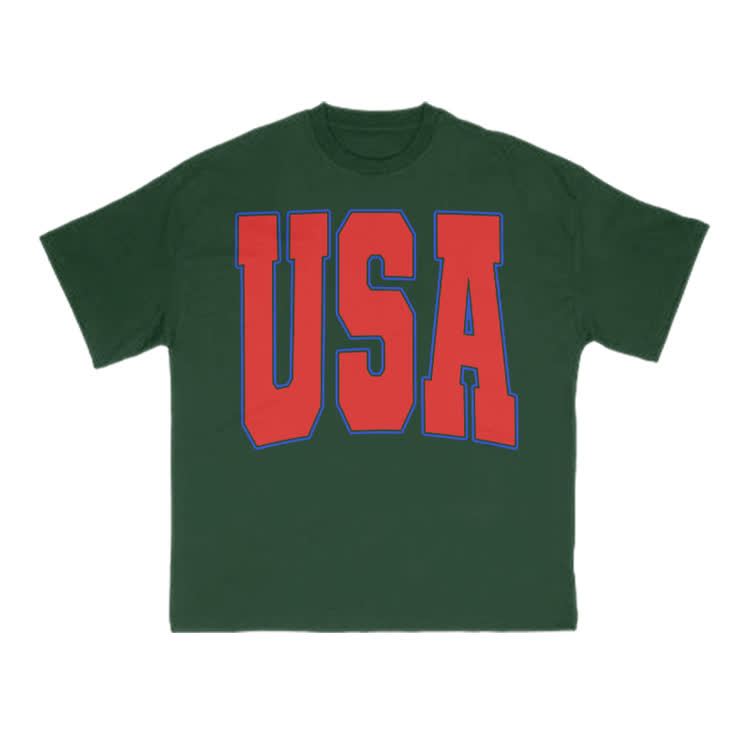 USA Print T-shirt - Green - US16-18(2XL) - image 13