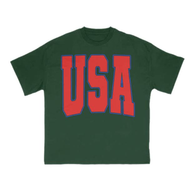 USA Print T-shirt - Green - US16-18(2XL) - image 13
