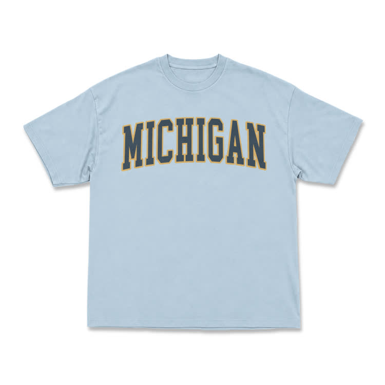 Classic Michigan Varsity Graphic T-Shirt - Light Blue - US16-18(2XL) - image 14
