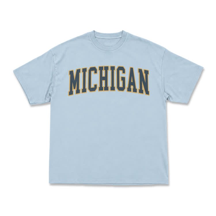 Classic Michigan Varsity Graphic T-Shirt - Light Blue - US16-18(2XL) - image 14