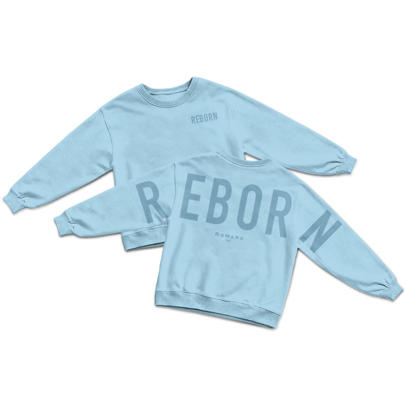 Reborn Romans 6:4 Print Sweatshirt - Blue - US16-18(2XL) - image 7