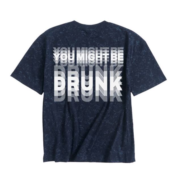 You Might Be Drunk Print Tie-dye T-shirt - Navy Blue - US20-22(3XL) - image 4