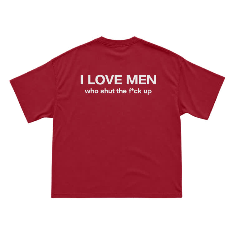 Statement I LOVE MEN Back Print T Shirt - Red - US16-18(2XL) - image 14