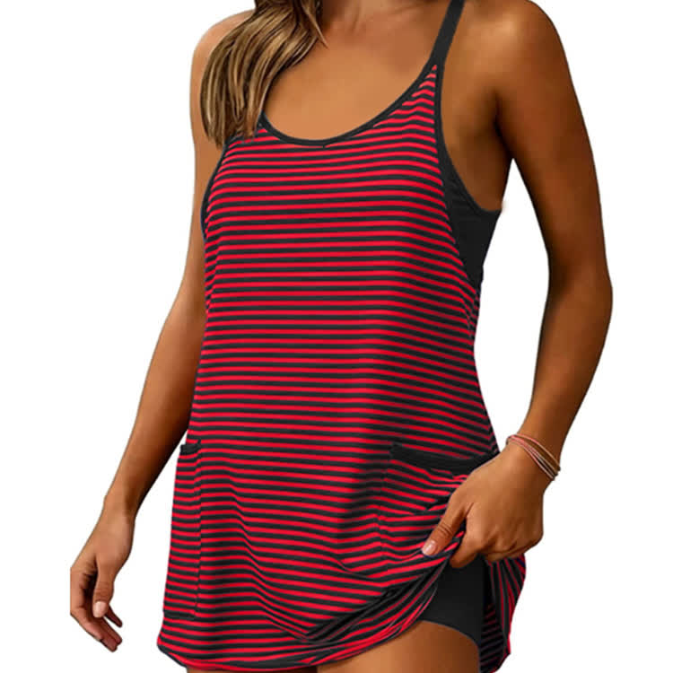 Women's Casual Striped Sleeveless Pockets Dress - image 7
