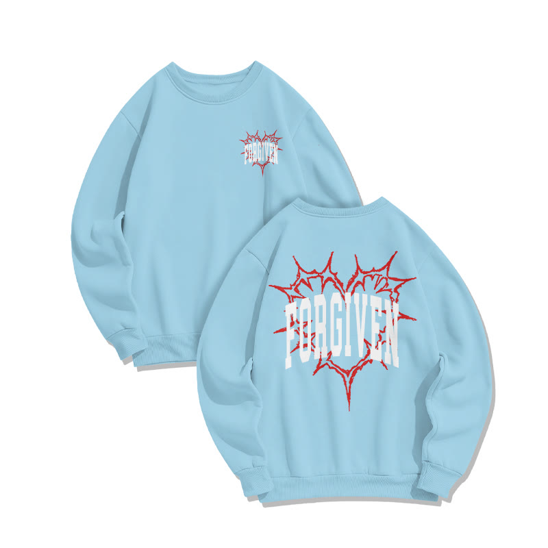 Forgiven Thorn Heart-shaped Valentine's Day Print Sweatshirt - Blue - US16-18(2XL) - image 9