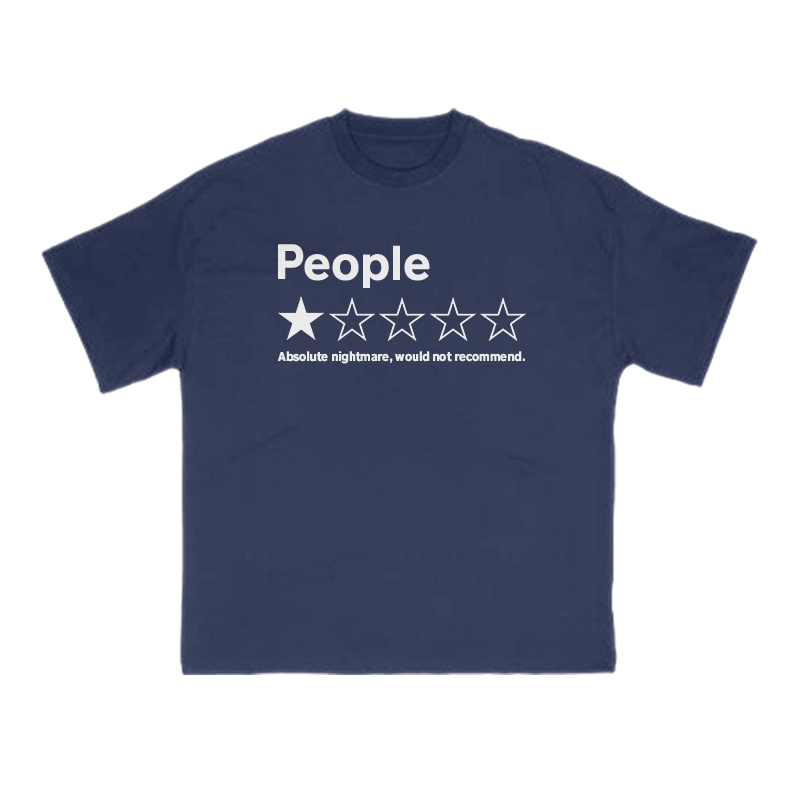 1-Star Bad Review People Meme Print T-shirt - Navy Blue - US16-18(2XL) - image 9