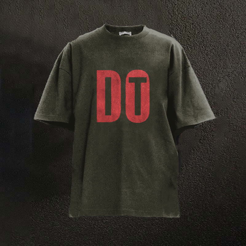 100% Cotton Do It Printed Washed Gym T-shirt - Dark Green - 2XL - image 3