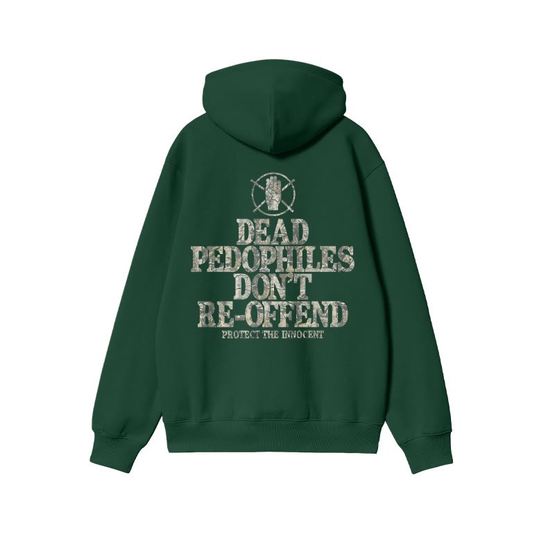 Dead Pedophiles Don't Re-offend Protect The Innocent Dead Leaves Camouflage Print Hoodie - Dark Green - US16-18(2XL) - image 6