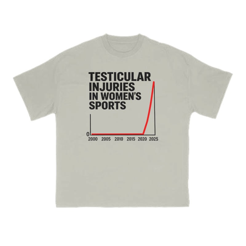 Testicular Injuries In Women's Sports Print T-shirt - Warm Grey - US16-18(2XL) - image 4