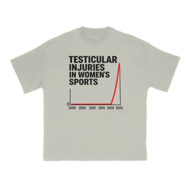 Testicular Injuries In Women's Sports Print T-shirt - Warm Grey - US16-18(2XL) - image 4