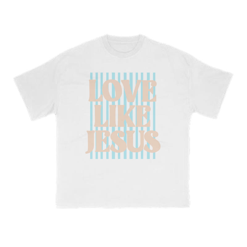 Unisex 100% Cotton Love Like Jesus Print T-shirt - White - US16-18(2XL) - image 4