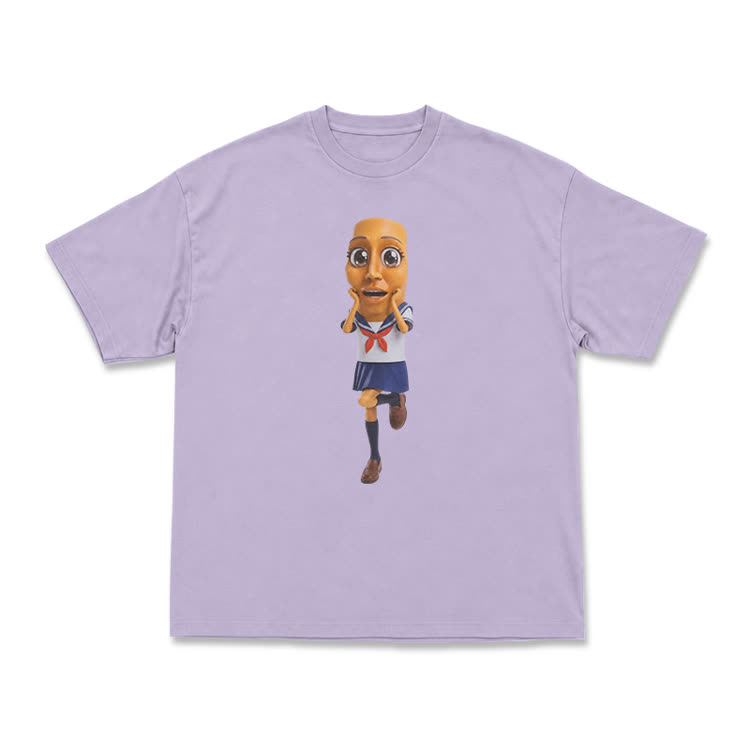 Casual Anime Cartoon Characters Graphic Crew Neck T-Shirt - Purple - US16-18(2XL) - image 7