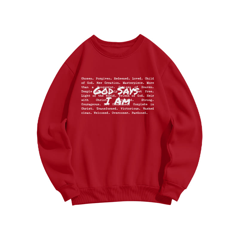 God Says I Am Forgiven Print Sweatshirt - Red - US16-18(2XL) - image 8