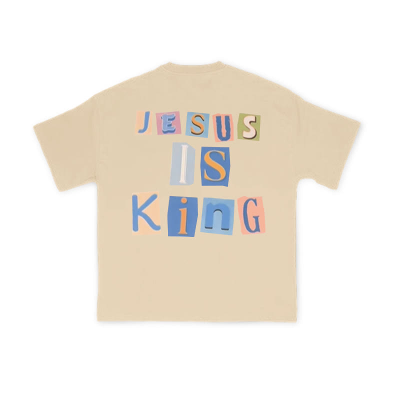 Unisex 100% Cotton Creative Jesus Is King Print T-shirt