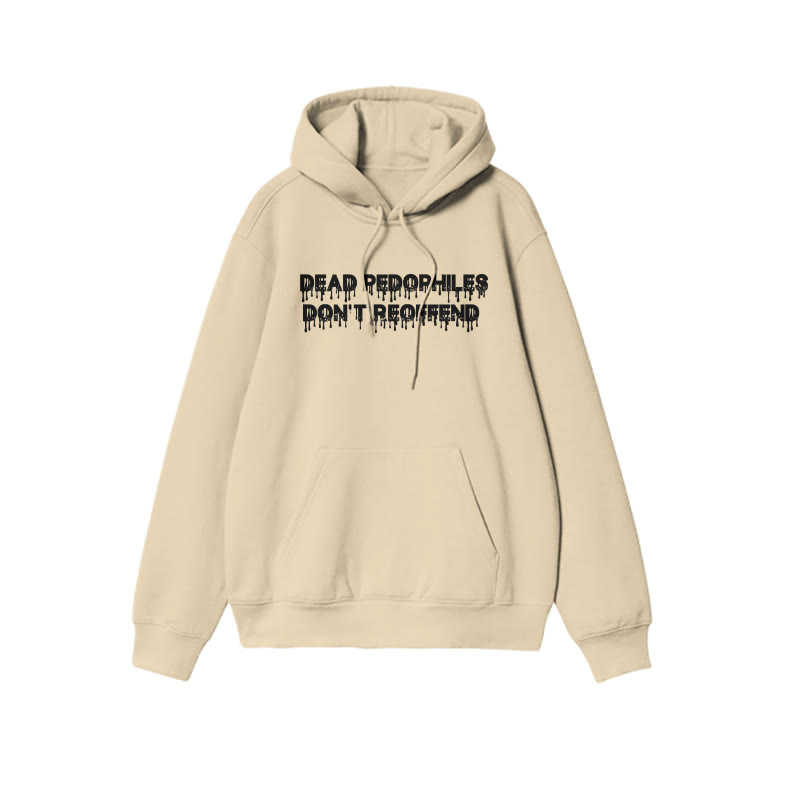 Dead Pedophiles Don't Re-offend Melting Effect Print Hoodie - Apricot - US16-18(2XL) - image 4