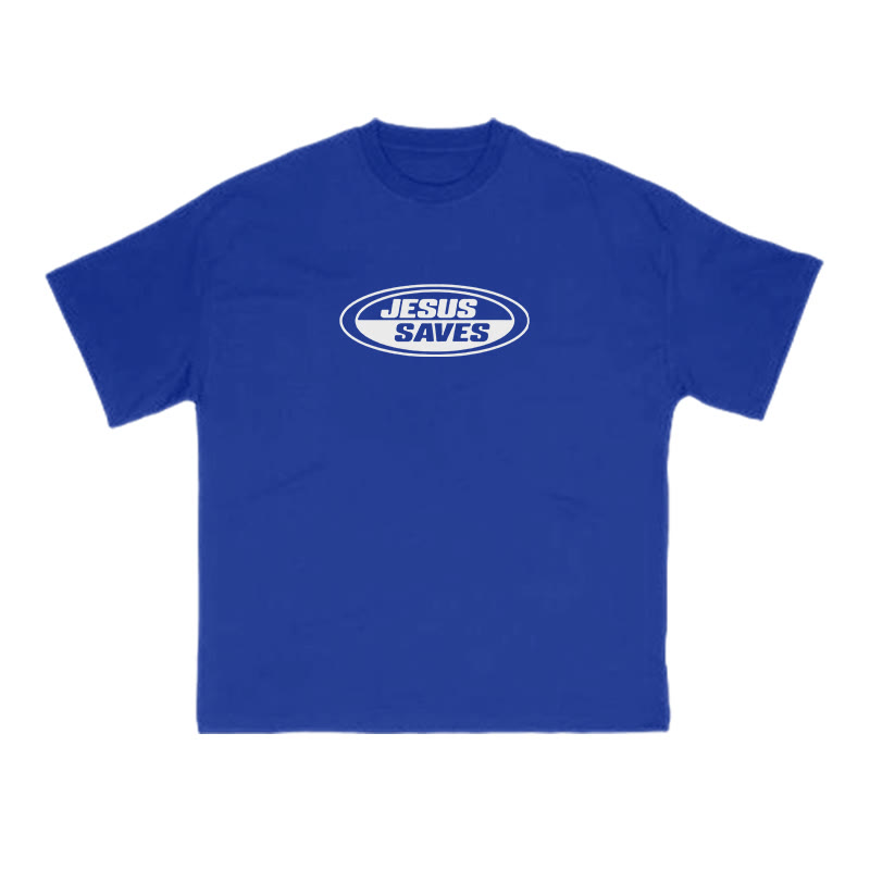 Jesus Saves Vintage Print T-shirt - Blue - US16-18(2XL) - image 10