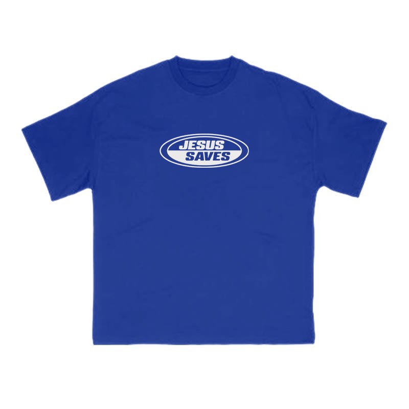 Jesus Saves Vintage Print T-shirt - Blue - US16-18(2XL) - image 10