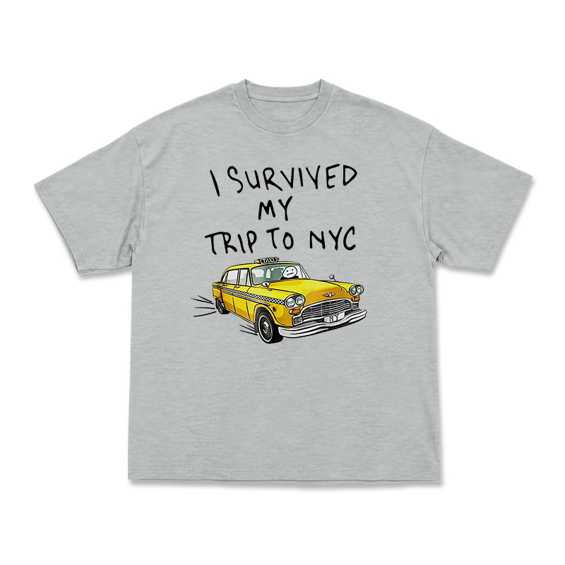 Casual I Survived My Trip to NYC Taxi Graphic T-Shirt - Grey - US16-18(2XL) - image 9