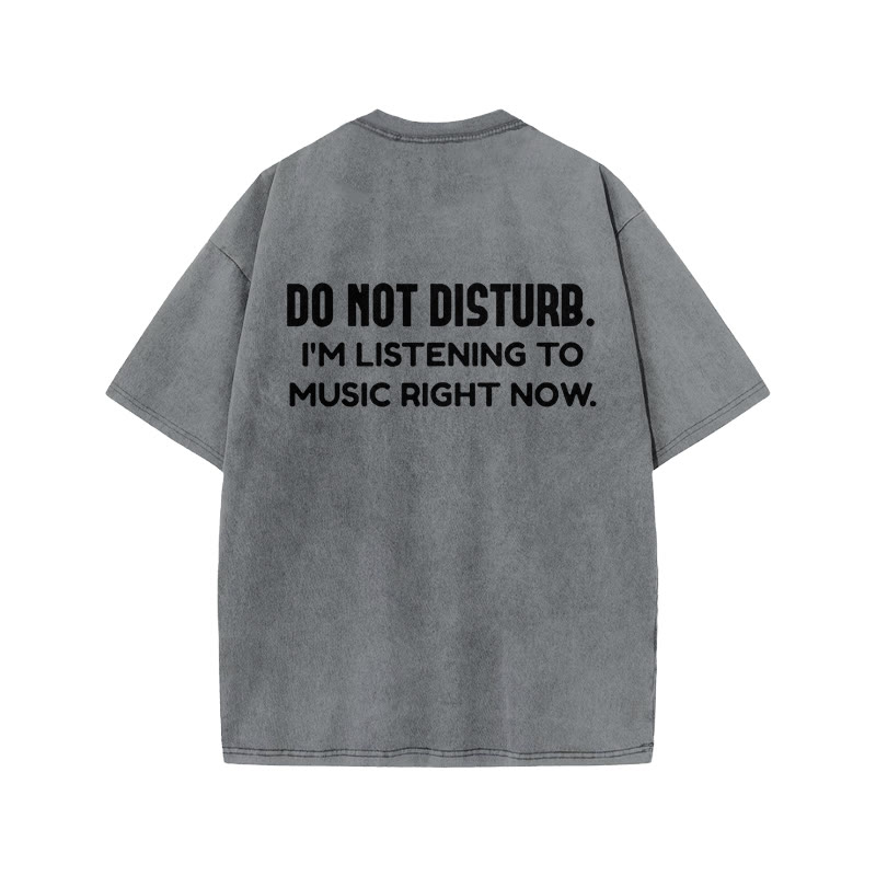 100% Cotton DO NOT DISTURB. Gym Print Acid Washed T-shirt - Grey - US20-22(3XL) - image 4