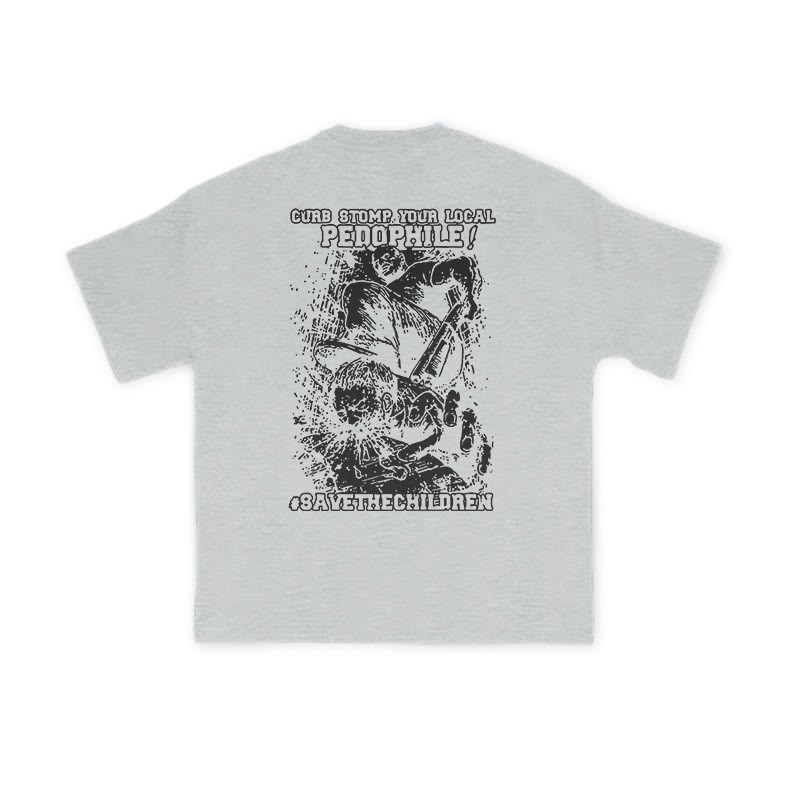 Curb Stump Your Local Pedophile Print T-shirt - Grey - US16-18(2XL) - image 3