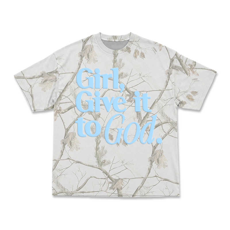 Casual Camo Girl Give It to God T-Shirt - White Branch - 3XL - image 8