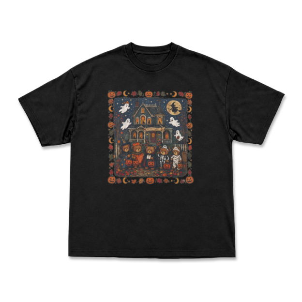Halloween Haunted House Graphic T-Shirt - Black - US16-18(2XL) - image 9