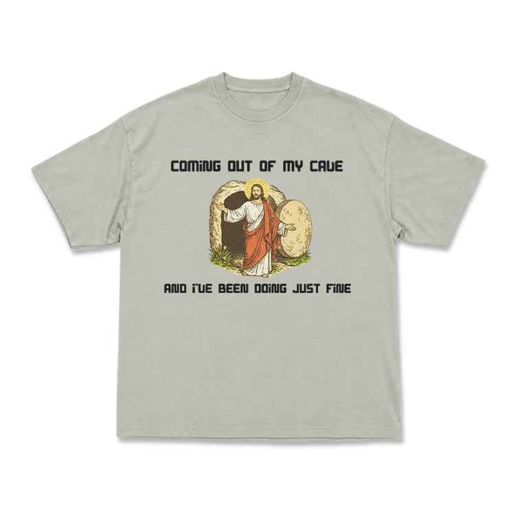 Faith Humorous Jesus Illustration Jersey T-Shirt - Warm Grey - US16-18(2XL) - image 7