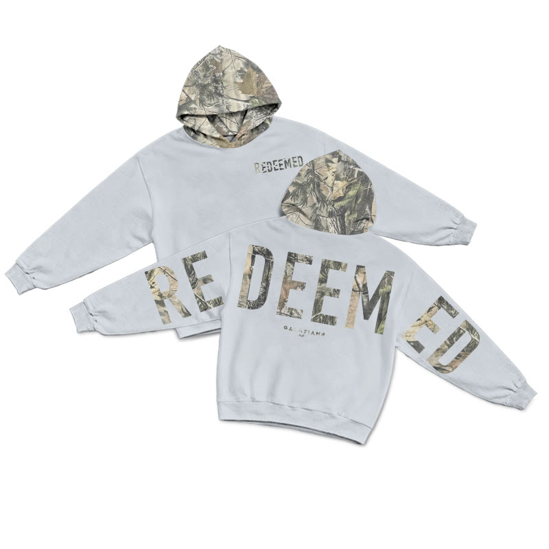 Redeemed Galatians 2:20 Dead Leaves Camouflage Print Hoodie - Grey - US28-30(4XL) - image 14