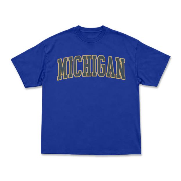 Classic Michigan Varsity Graphic T-Shirt - Blue - US16-18(2XL) - image 5
