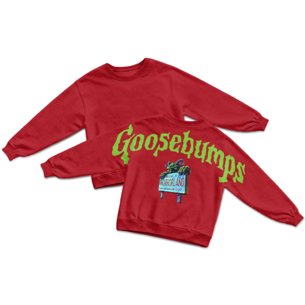 Vintage Goosebumps Back Graphic Round Neck Sweatshirt - Red - US16-18(2XL) - image 5