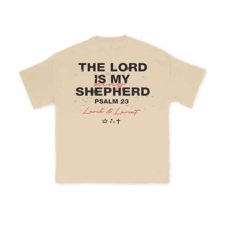 Unisex The Lord Is My Shepherd Psalm 23 Print T-shirt - Apricot - US16-18(2XL) - image 6