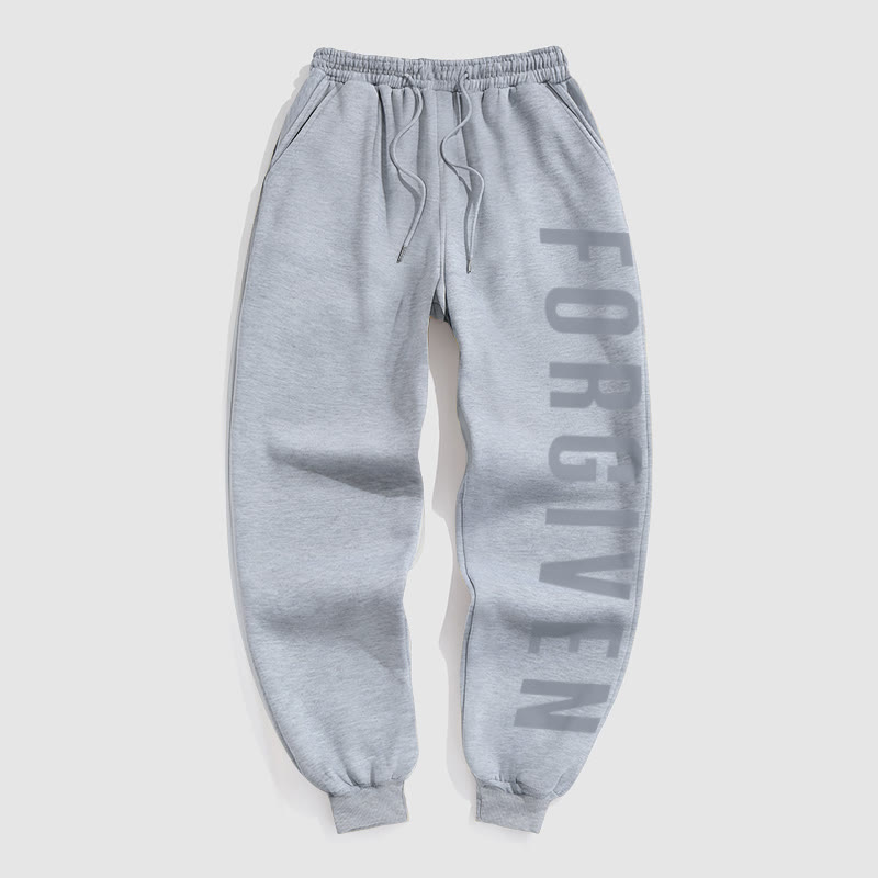 Unisex Forgiven Psalm 32:1 Print Pants - Grey - US16-18(2XL) - image 3