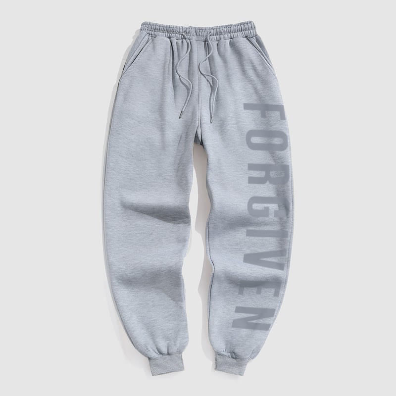 Unisex Forgiven Psalm 32:1 Print Pants - Grey - US16-18(2XL) - image 3