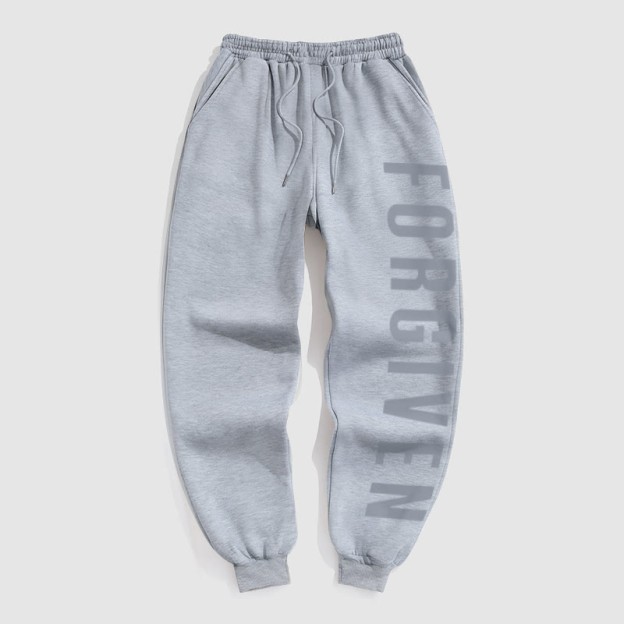 Unisex Forgiven Psalm 32:1 Print Pants - Grey - US16-18(2XL) - image 3