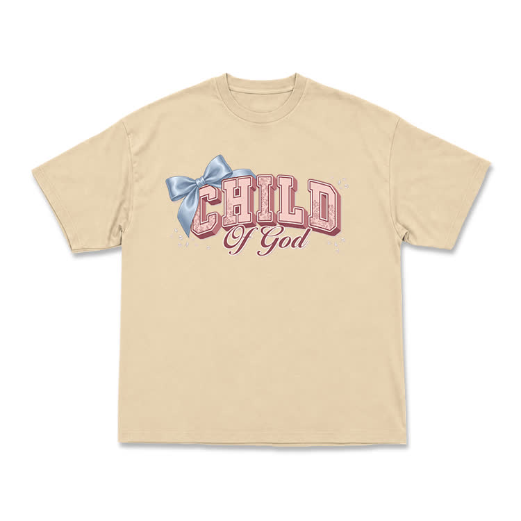 Casual Child Of God Bow Graphic T-Shirt - Apricot - US16-18(2XL) - image 6