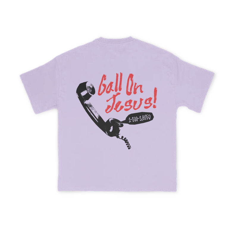 Call On Jesus 1-800-Saved Print T-shirt - Purple - US16-18(2XL) - image 8