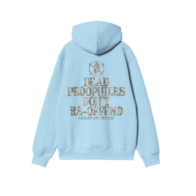 Dead Pedophiles Don't Re-offend Protect The Innocent Dead Leaves Camouflage Print Hoodie - Blue - US16-18(2XL) - image 7