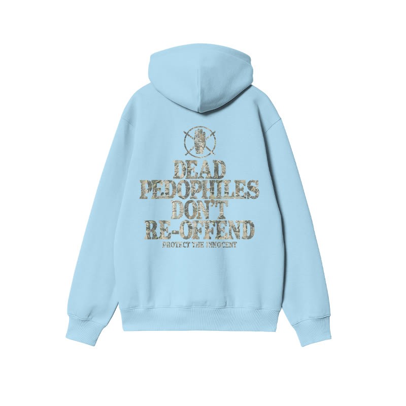 Dead Pedophiles Don't Re-offend Protect The Innocent Dead Leaves Camouflage Print Hoodie - Blue - US16-18(2XL) - image 7