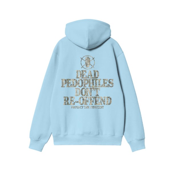 Dead Pedophiles Don't Re-offend Protect The Innocent Dead Leaves Camouflage Print Hoodie - Blue - US16-18(2XL) - image 7