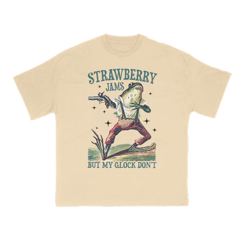 Strawberry Jams But My Glock Don't Print T-shirt - Apricot - US16-18(2XL) - image 5