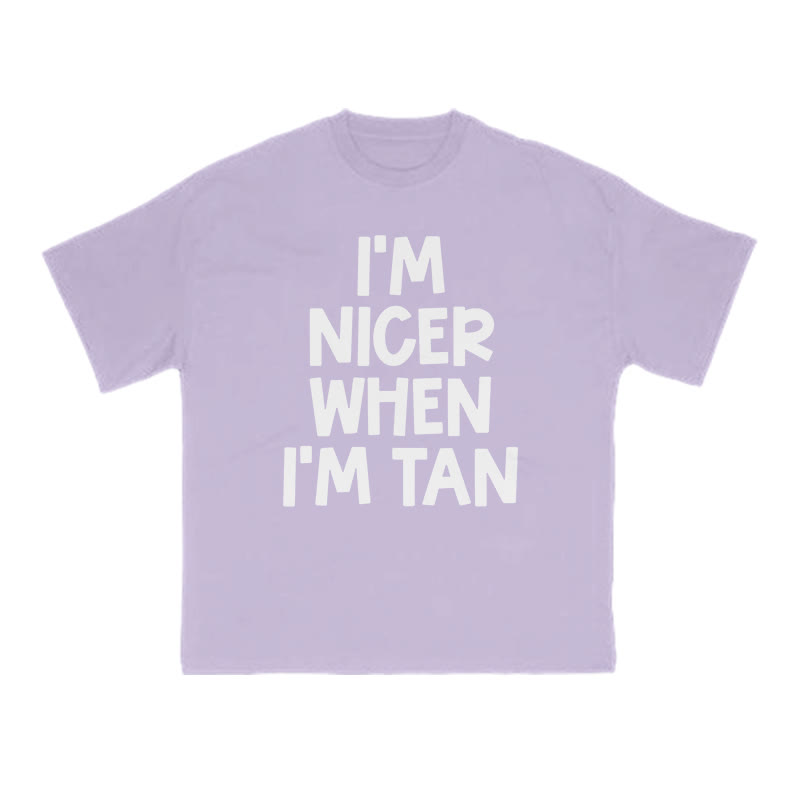 I'm Nicer When I'm Tan Print T-shirt - Purple - US16-18(2XL) - image 9