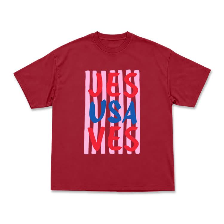 Art Inspired Stripe JESUSAVES Graphic T-Shirt - Red - US16-18(2XL) - image 13